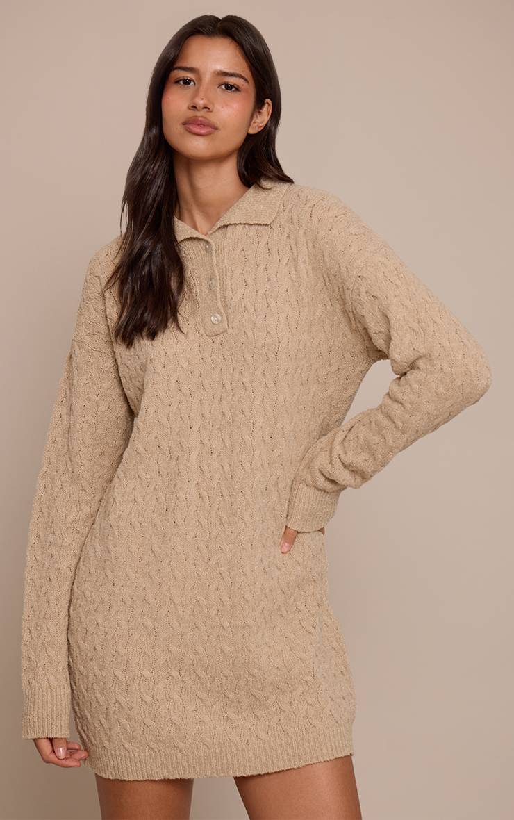 Avoine Robe Chemise Mini En Maille Bouclée Torsadée Tall