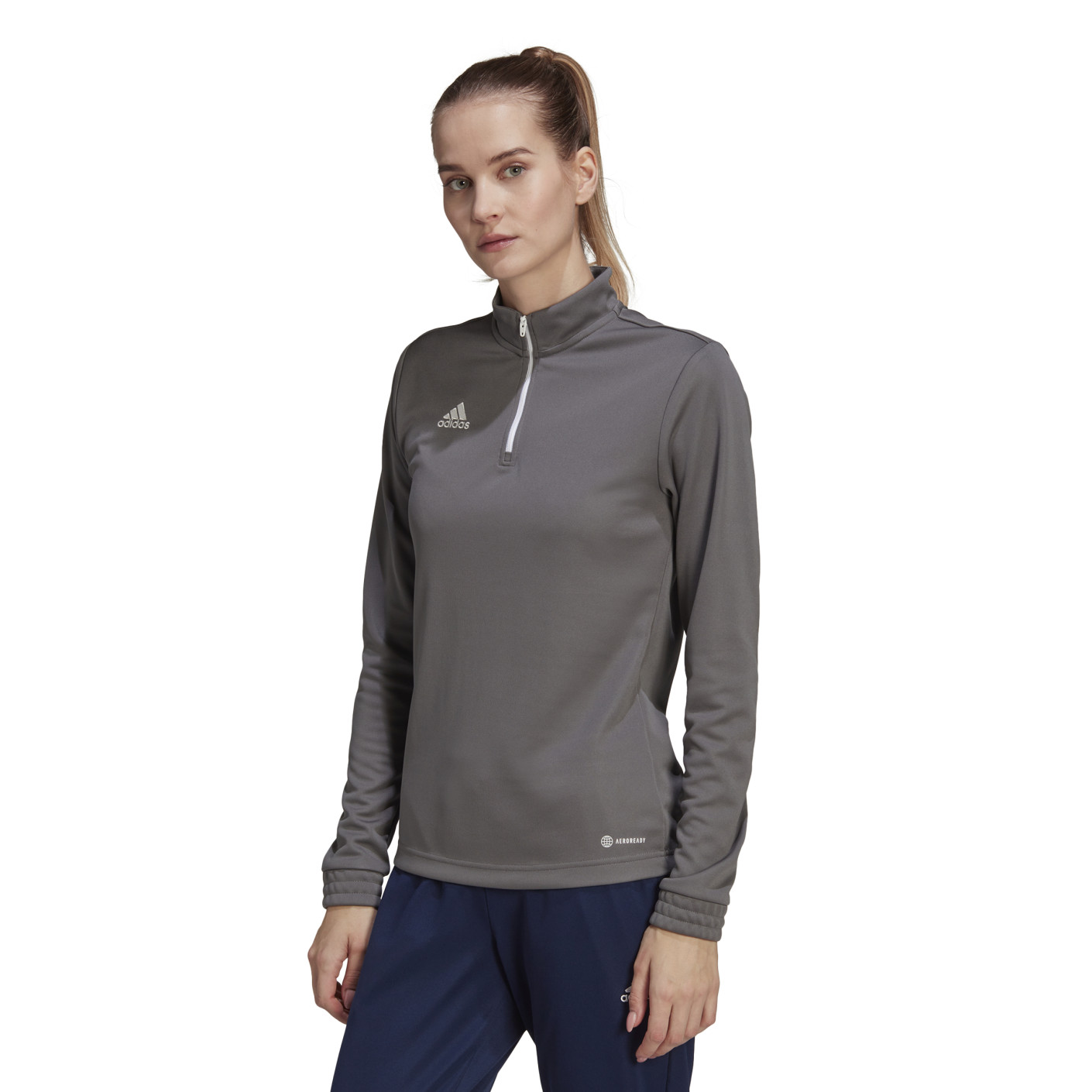 Adidas Entrada 22 Trainingstrui 1/4-Zip Dames Grijs Wit
