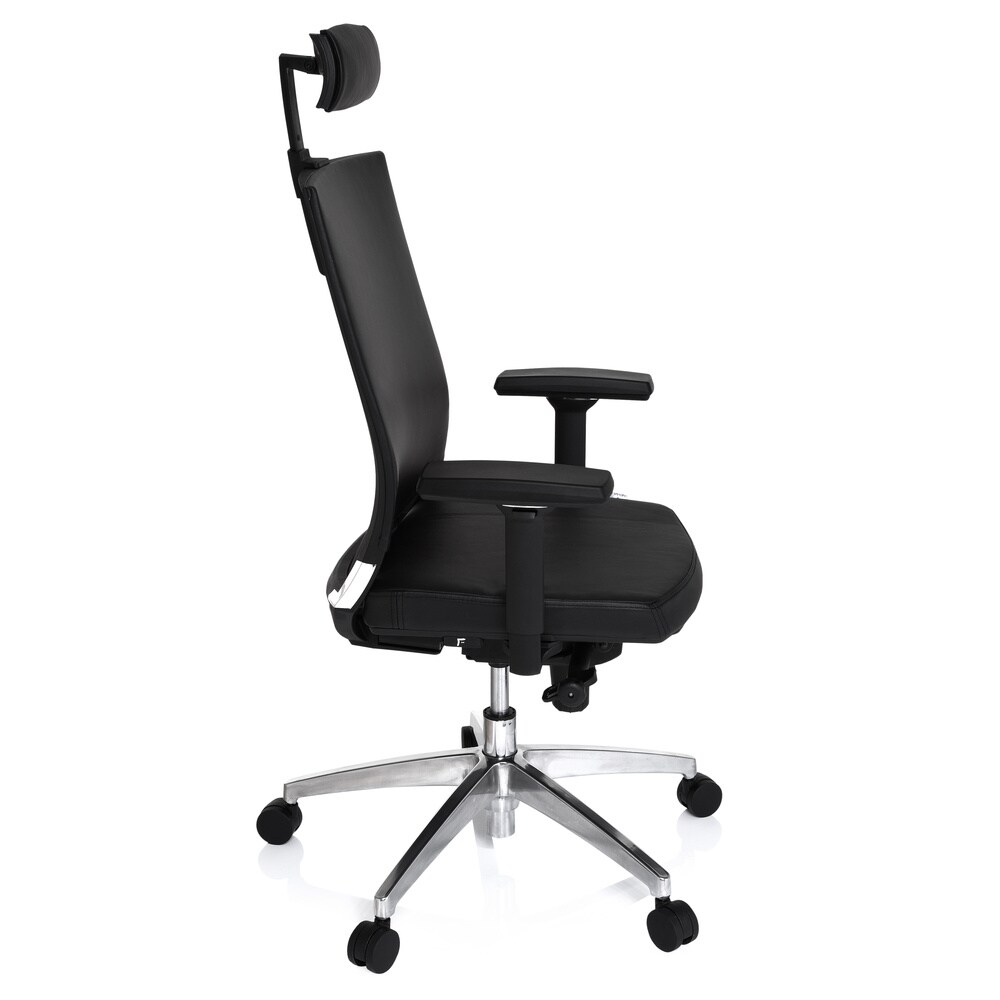 Profi Bürostuhl PORTO MAX HIGH Leder mit Armlehnen (höhenverstellbar) hjh OFFICE