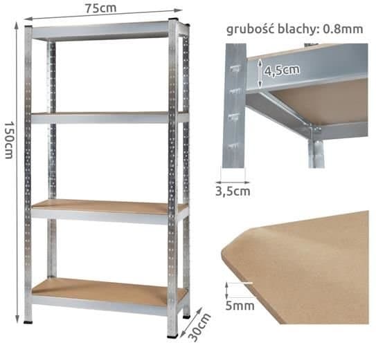 Oppbevaringsstativ 150x75x30