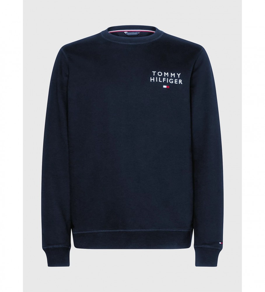 Moletom Tommy Hilfiger azul marinho com gola redonda