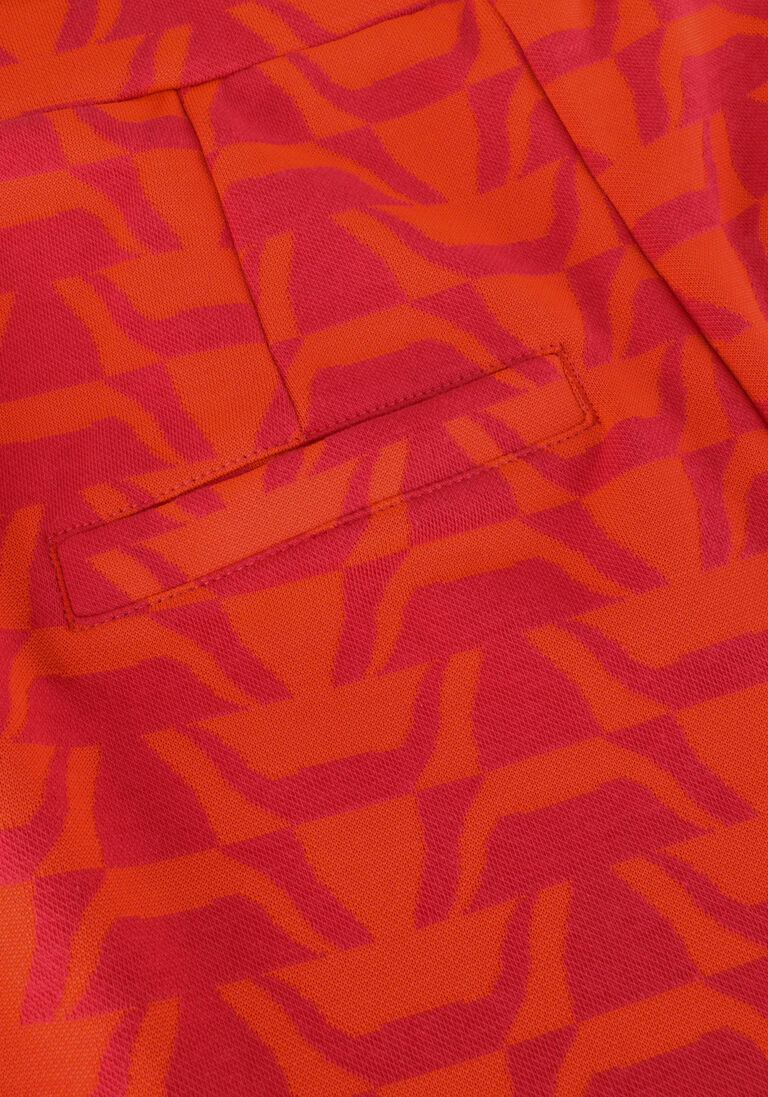 ALIX THE LABEL rode alix the label flared broek ladies knitted two tone bull pants