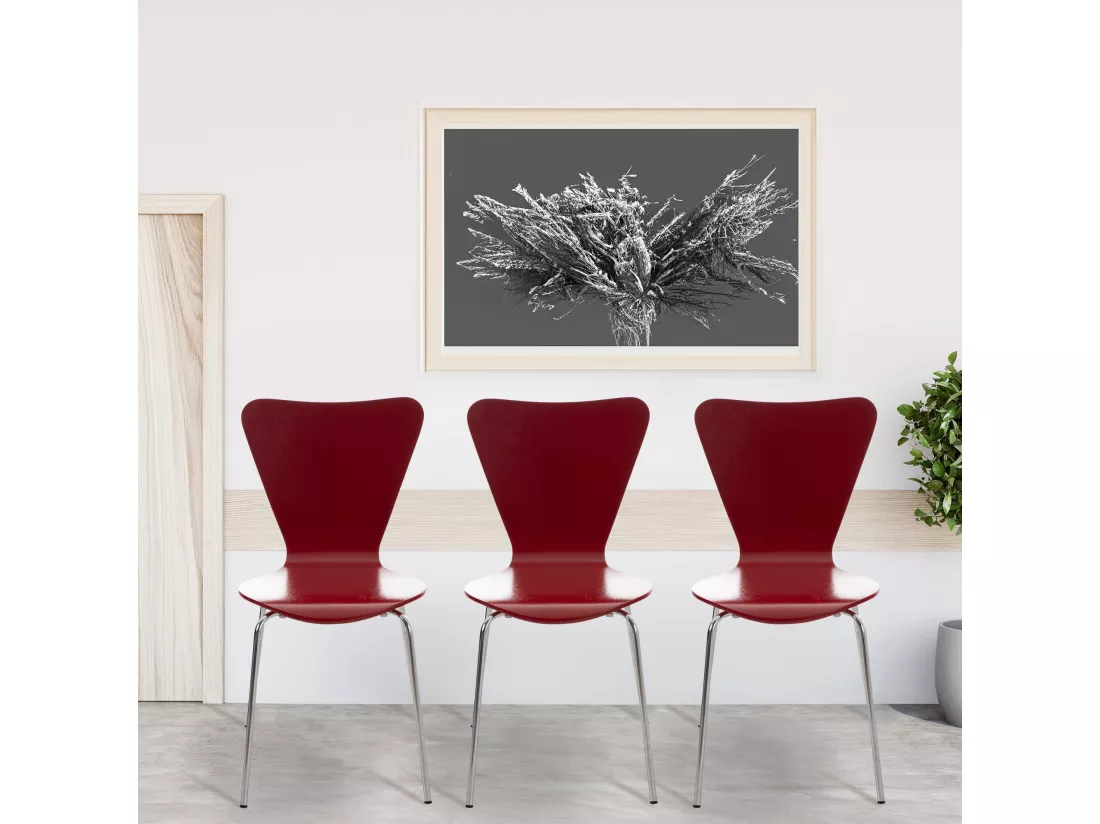 Lot de 8 Chaise de conférence - Bois & Nature - Rouge - Calisto