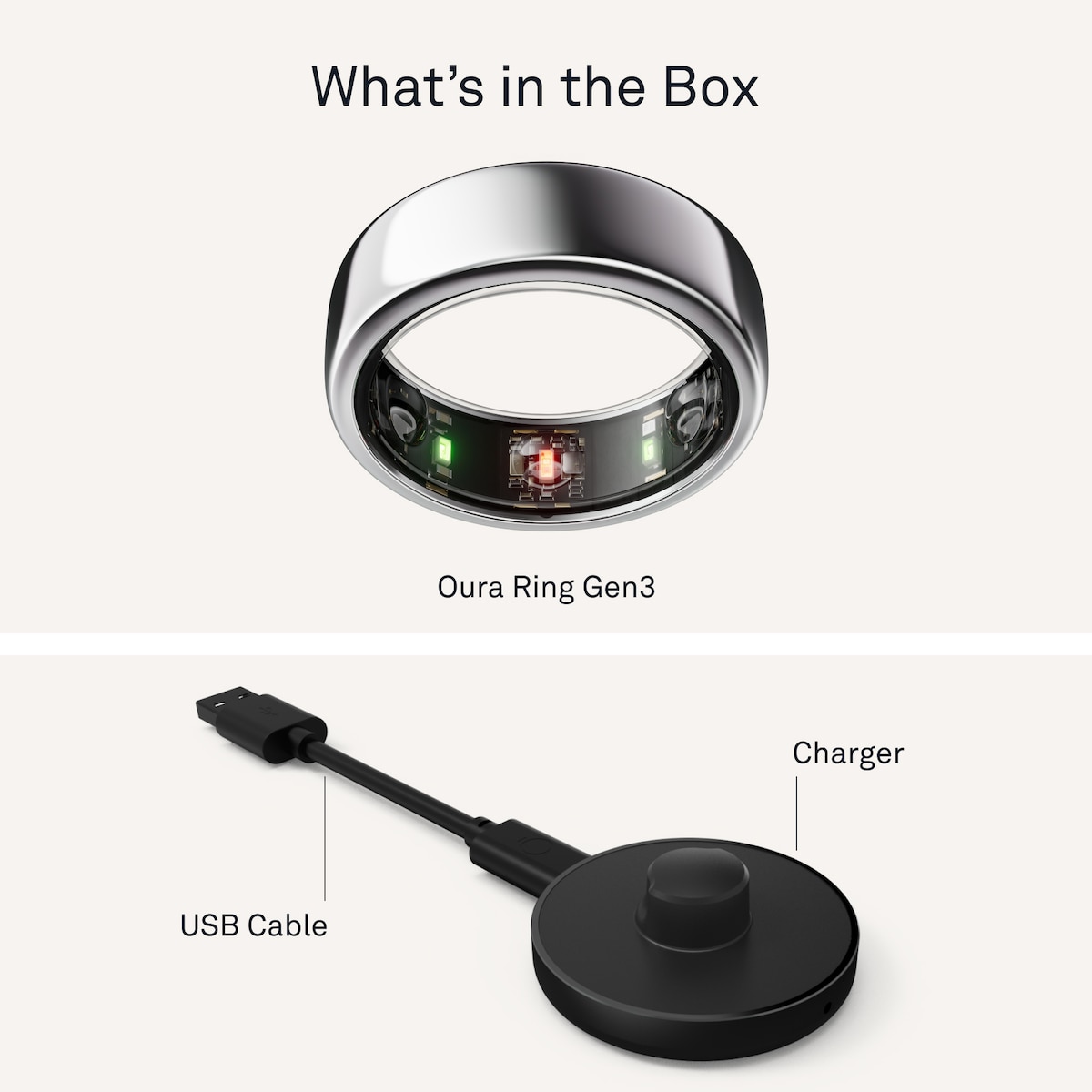 Oura-ring Gen3 Horizon smartring størrelse 11 (Silver)