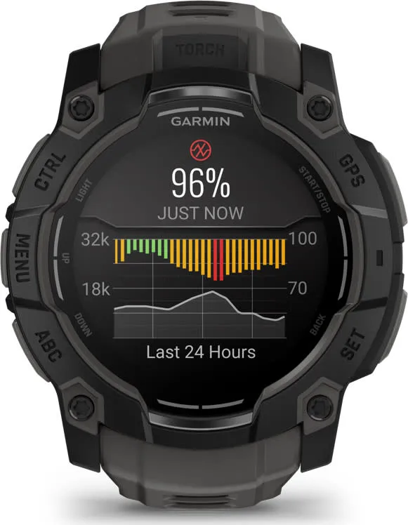 Garmin Instinct 3 AMOLED, 50mm Black Bezel With Charcoal Band