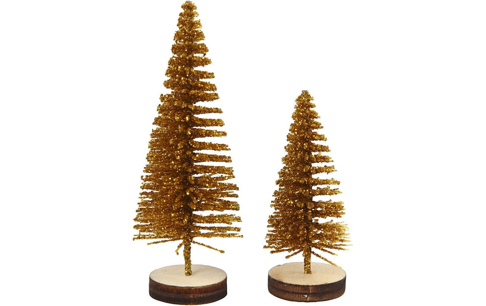 Aufsteller Weihnachtsbäume, Gold, 5 StückWeihnachtsbaum