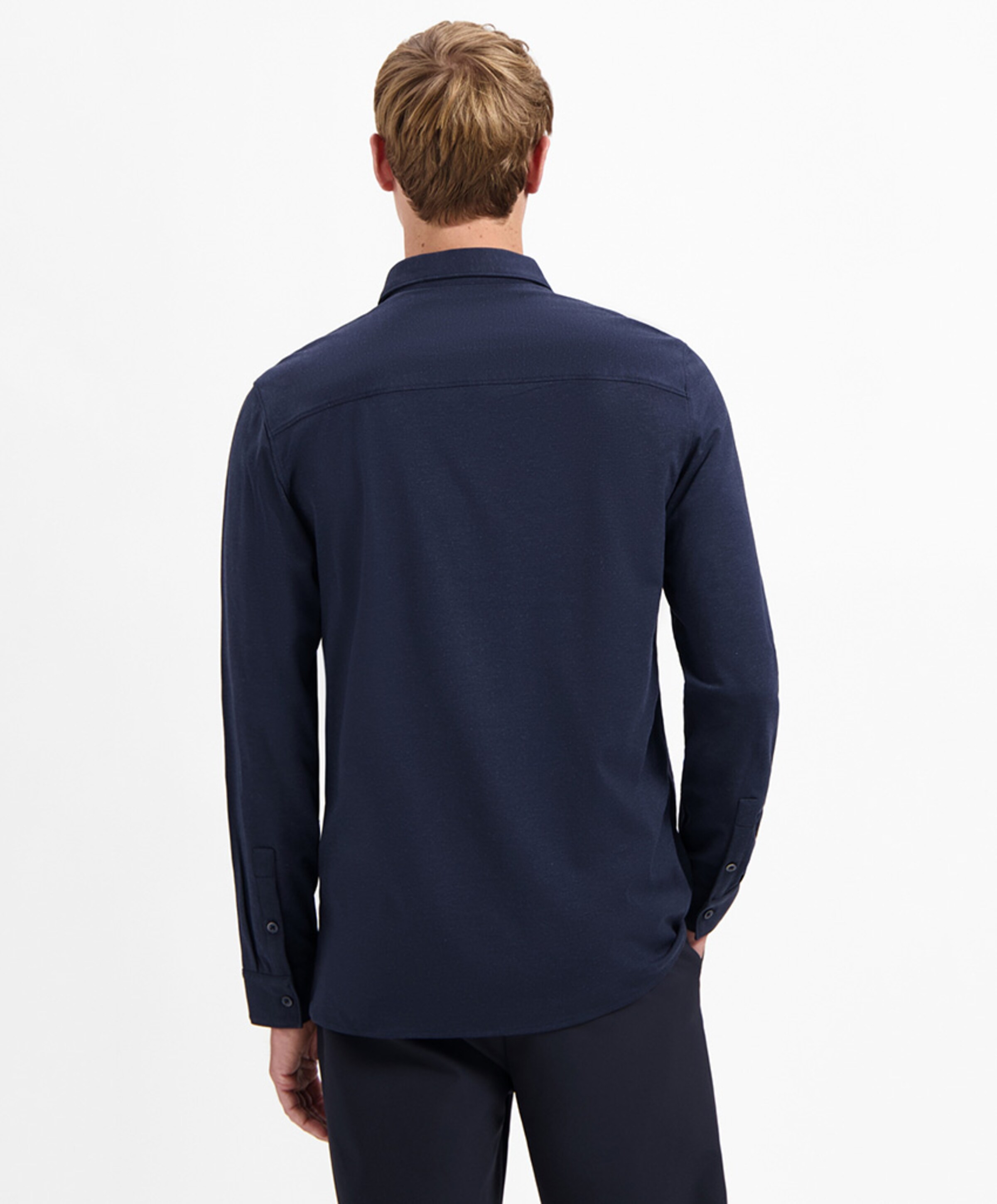 No Excess Heren overhemd lange mouw blauw