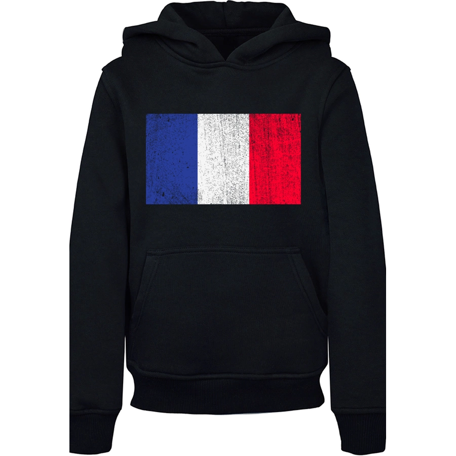 F4NT4STIC Hoodie France Frankreich Flagge distressed schwarz
