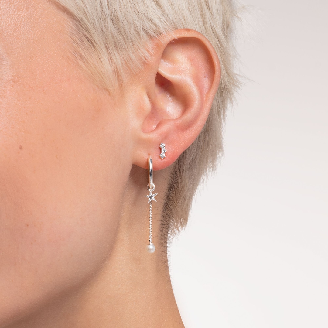 Thomas Sabo Charm Club Einzel Ohrstecker weisse Steine silber