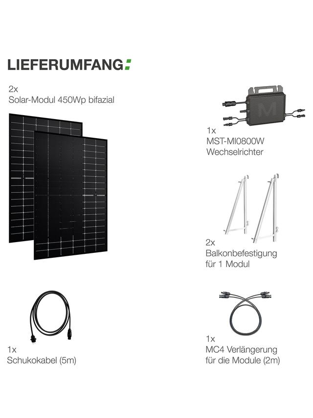 Balkonkraftwerk inkl. Befestigung