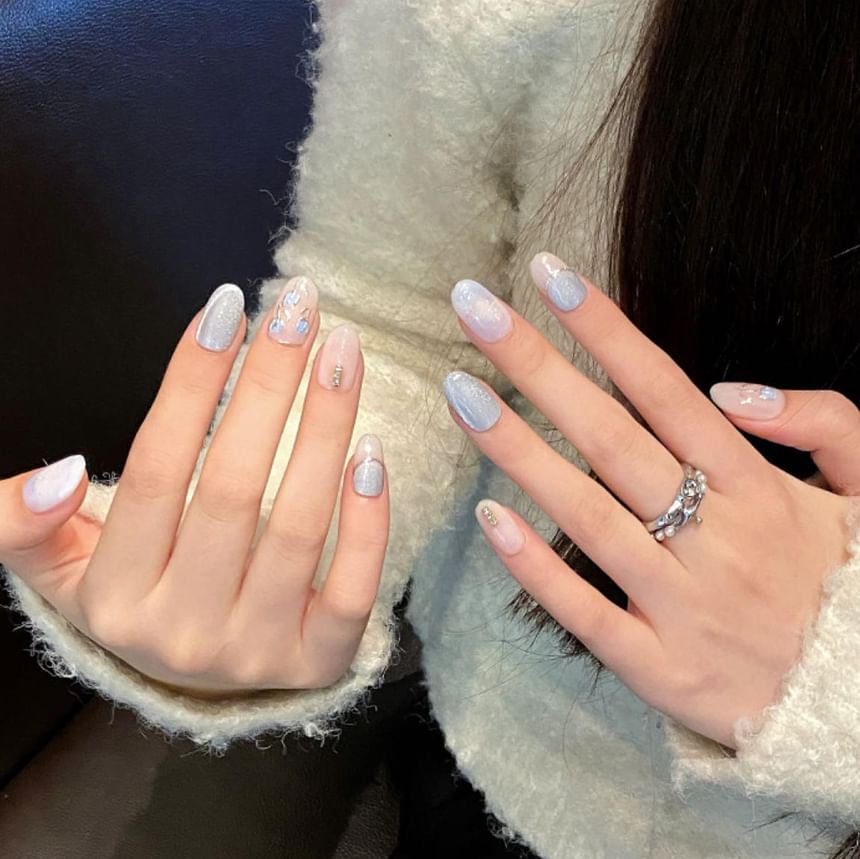 eovda - Floral Glitter Press On Nail