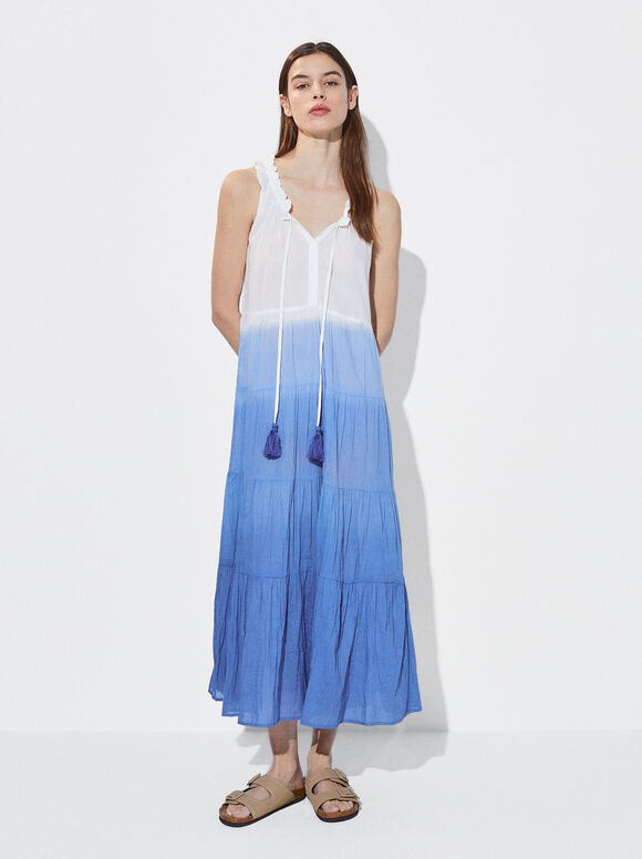 Vestido Maxi Color Block - Multicolorido