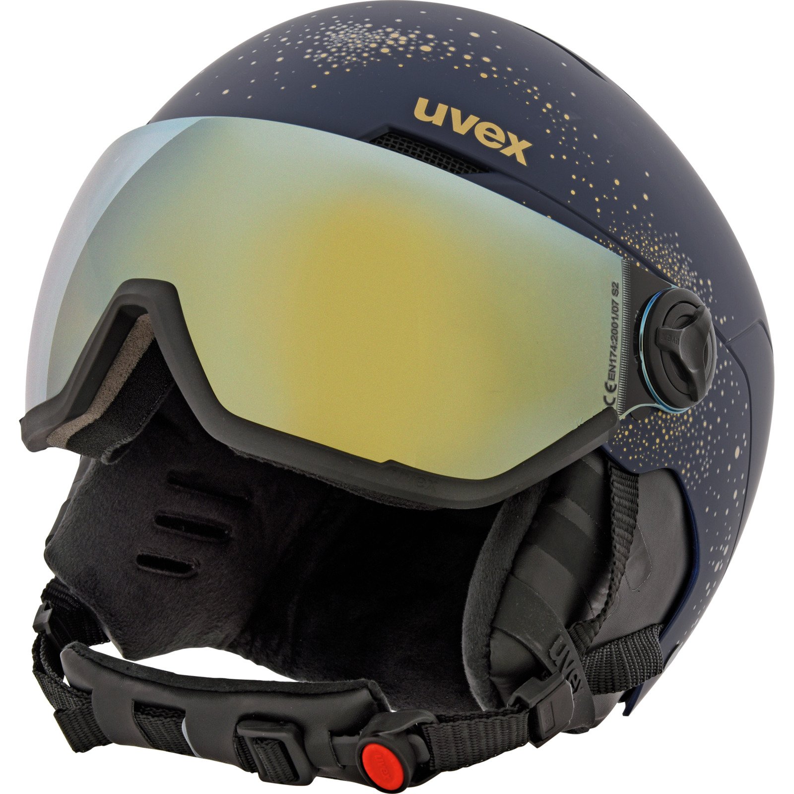 Uvex Skihelm Wanted Visor mittelblau, 54-58
