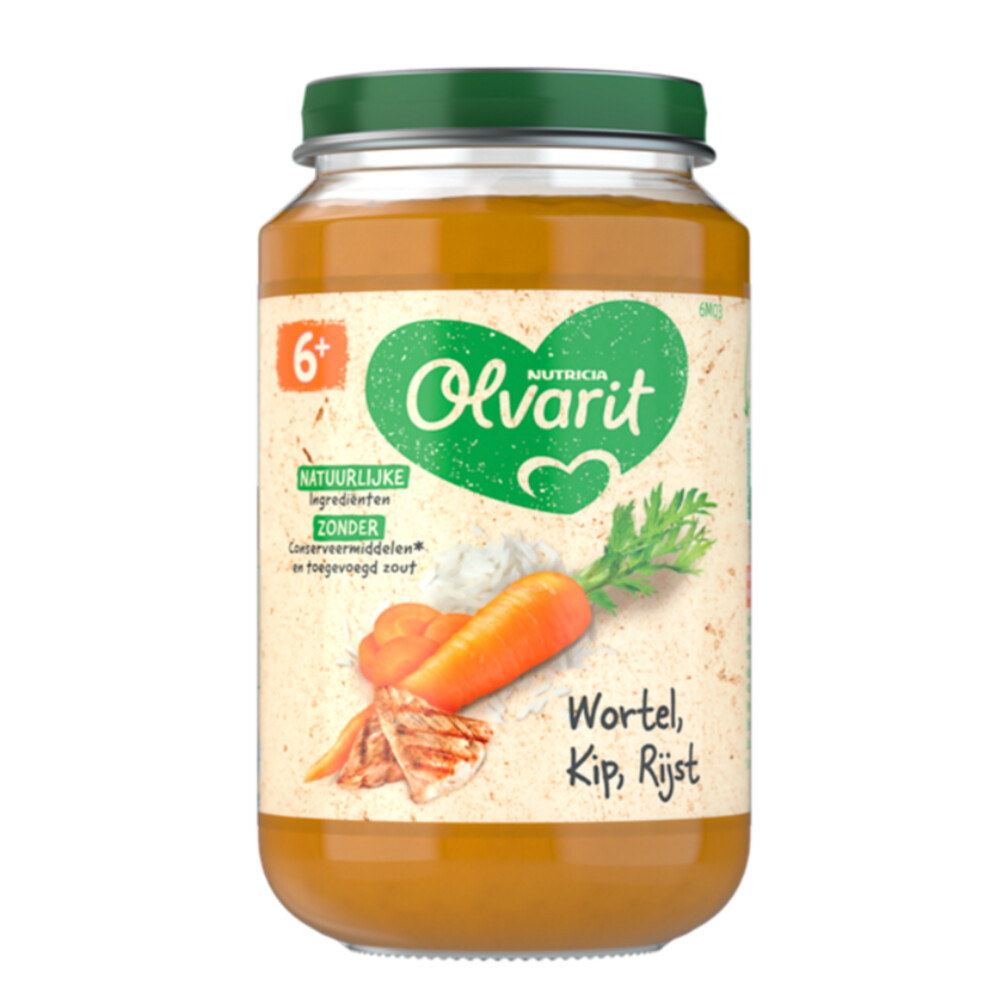 6x Olvarit Maaltijd 6m Wortel Kip Rijst200 gr