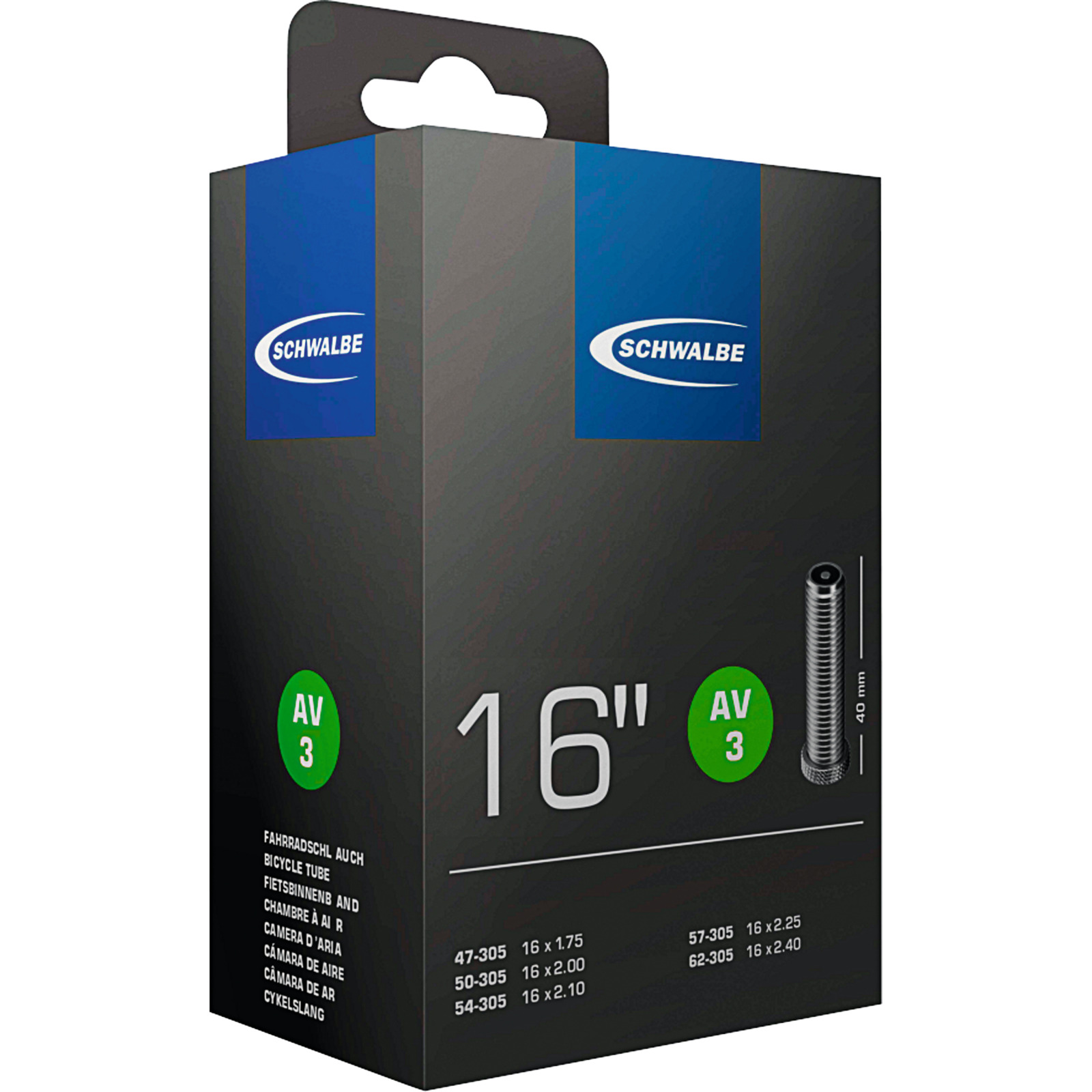 Schwalbe Fahrradschlauch AV3 16x1.75-2.50 40 mm