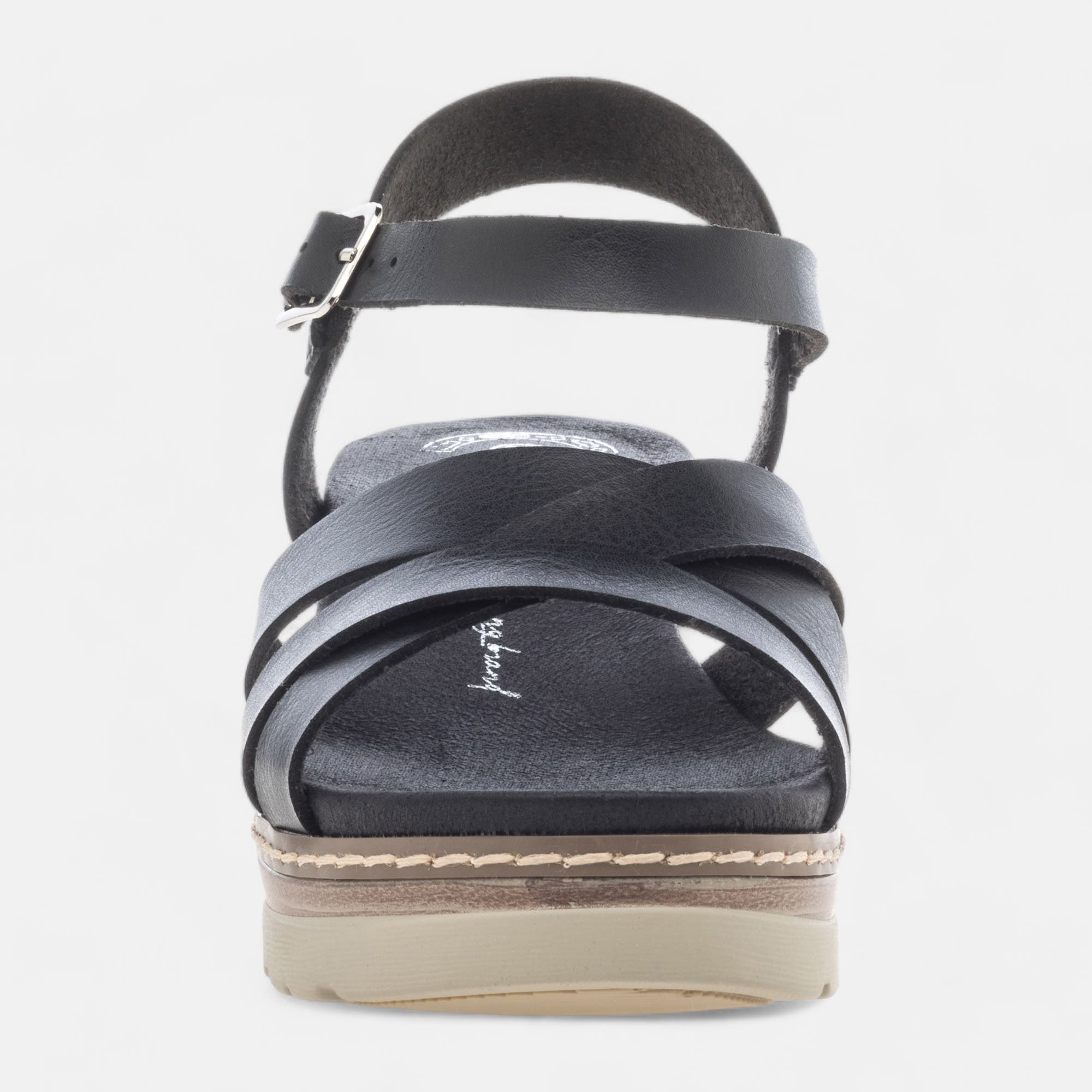 Sandales à talon compensé Femme noir