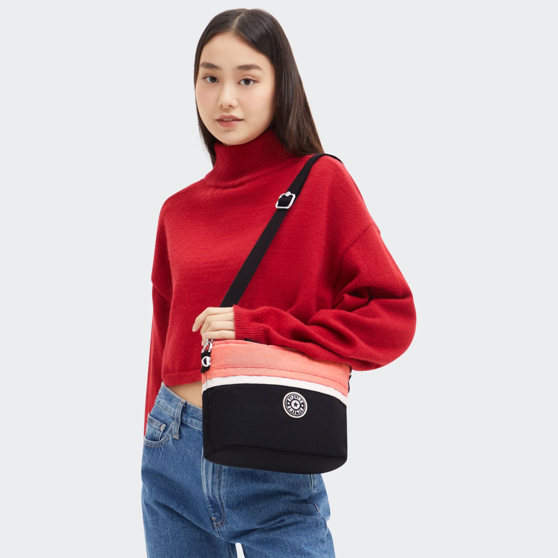 MINTA Sac fourre-tout moyen avec poignées de transport et sangle réglable - Jazzy Black Block