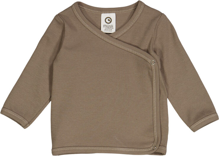 Müsli by Green Cotton Rib l/s cardigan Walnut