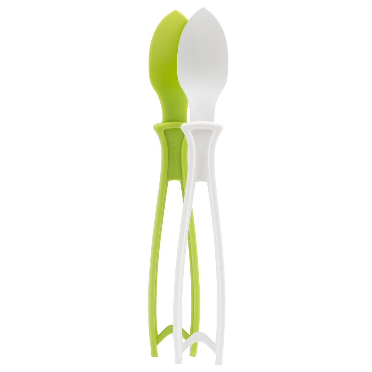Eggeskreller, hvit/lime, 2 stk