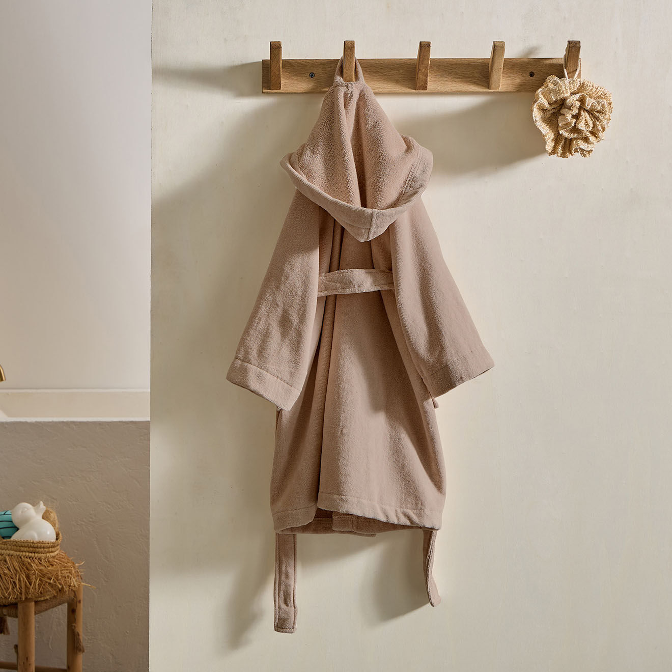 Soft by Perle de Coton Peignoir enfant à Capuche taupe