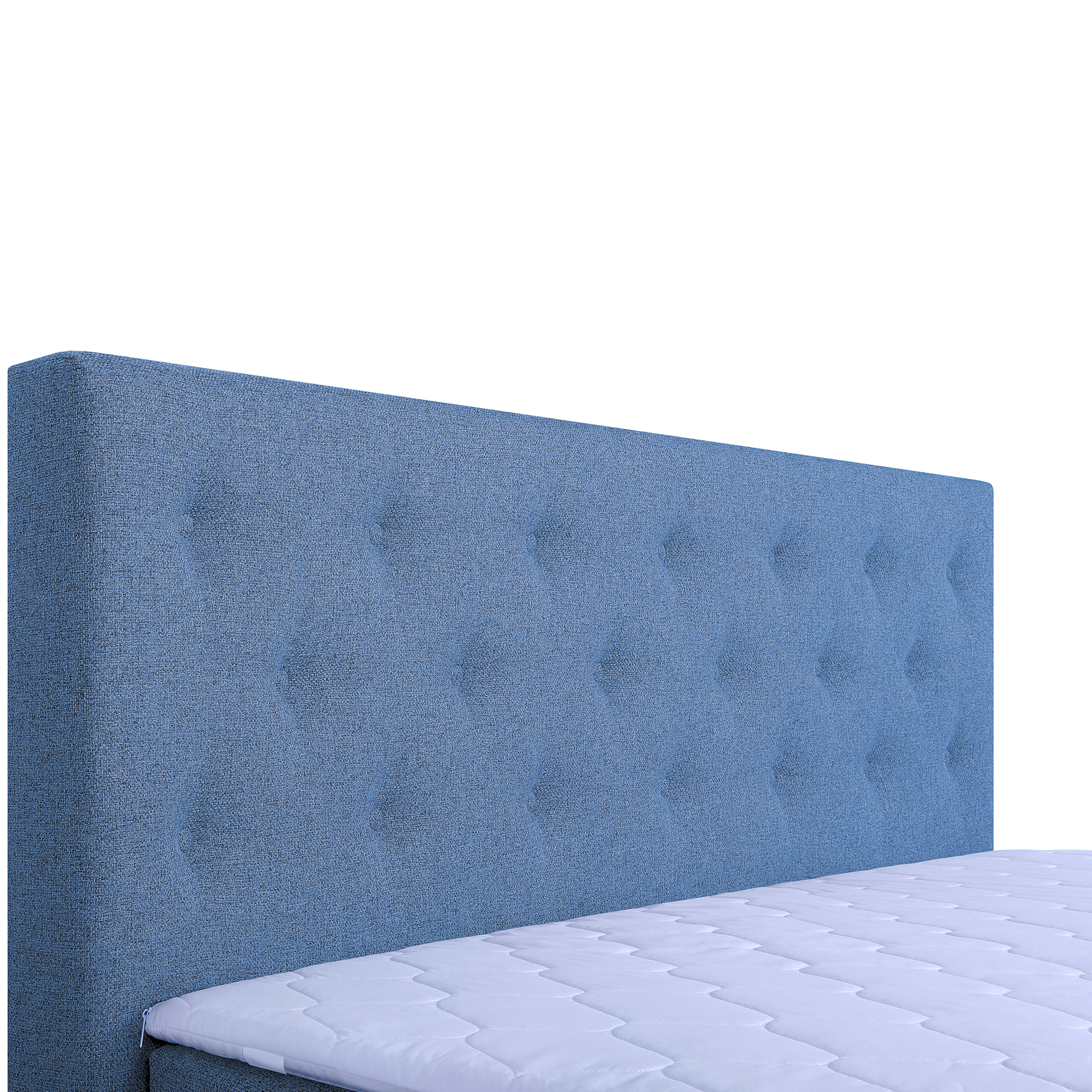 Boxspringbett - blau - Webstoff - H3 - 180x200 cm