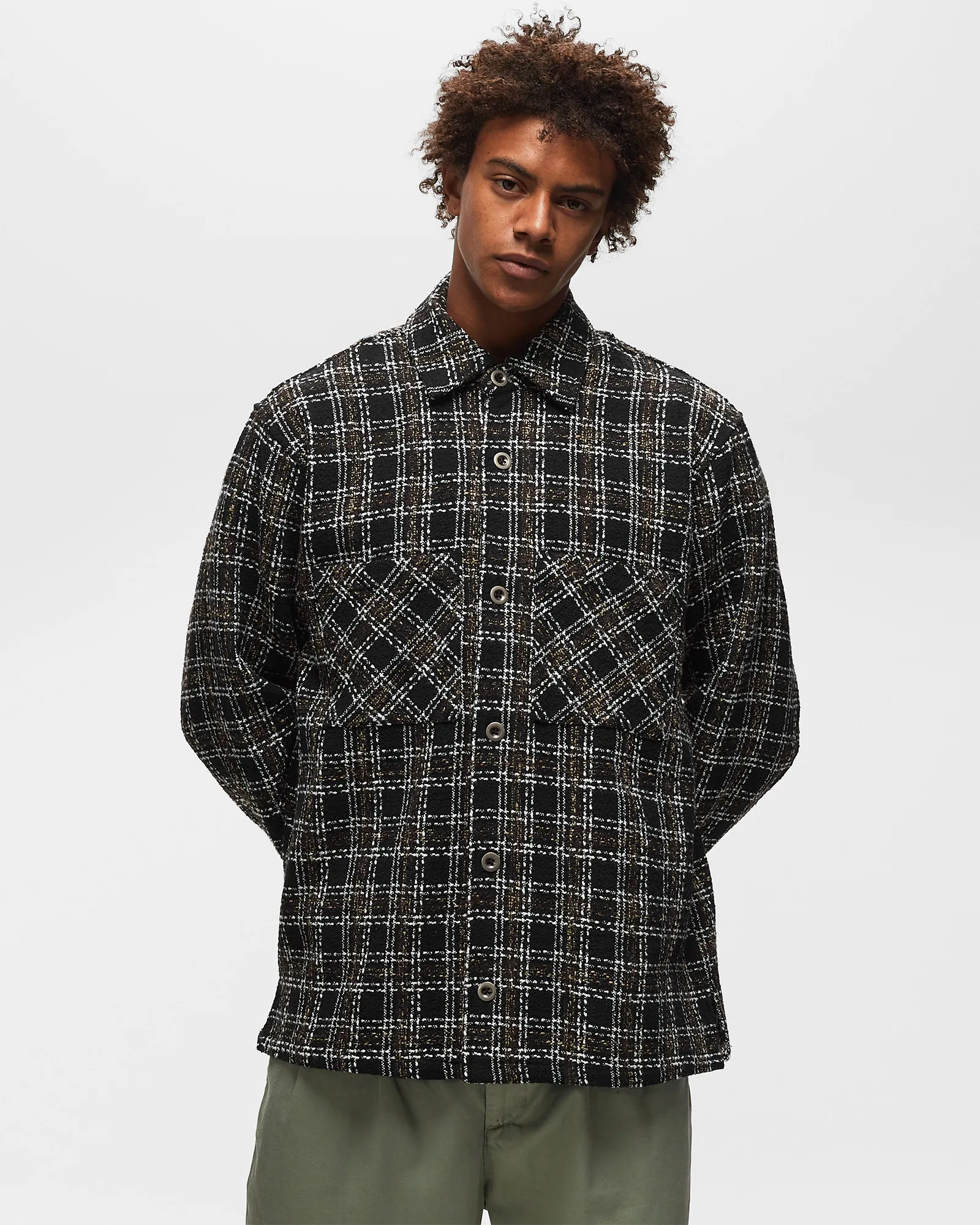 BSTN Brand BOUCLÉ PLAID SHIRT