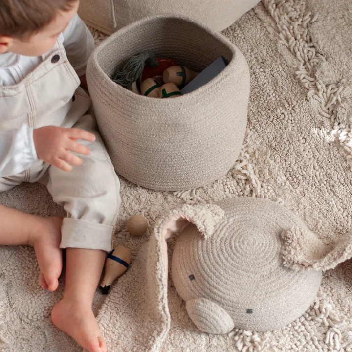 Lorena Canals - Spiel- und Aufbewahrungskorb, mini Rita the Rabbit, creme