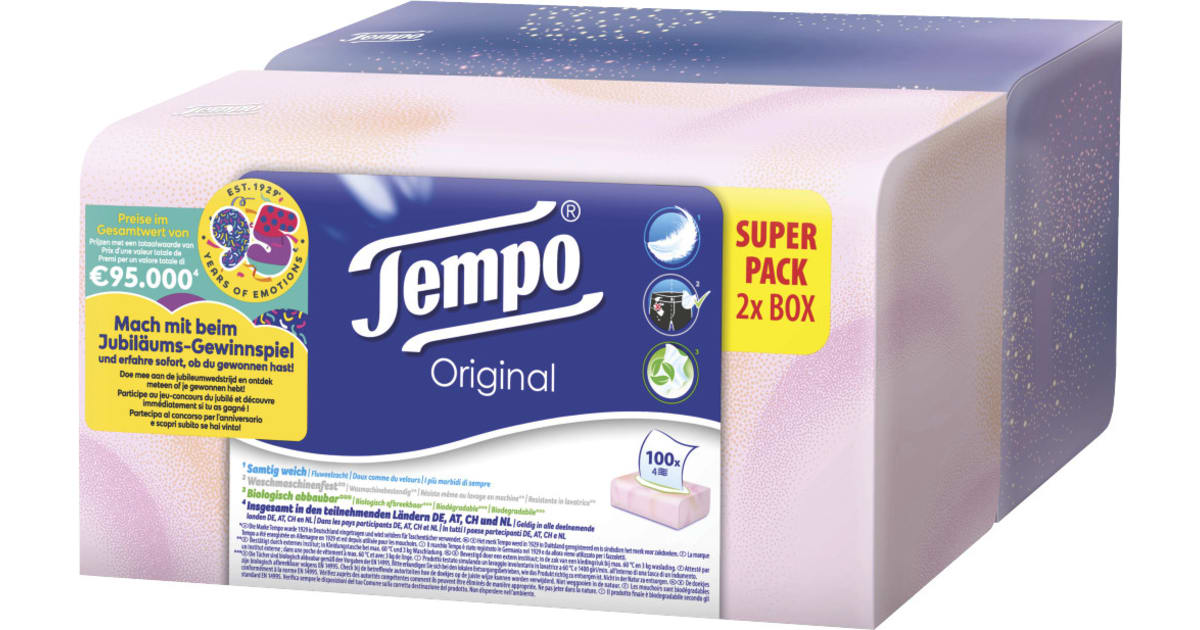 TEMPO  Taschentücher Box 4l Duo