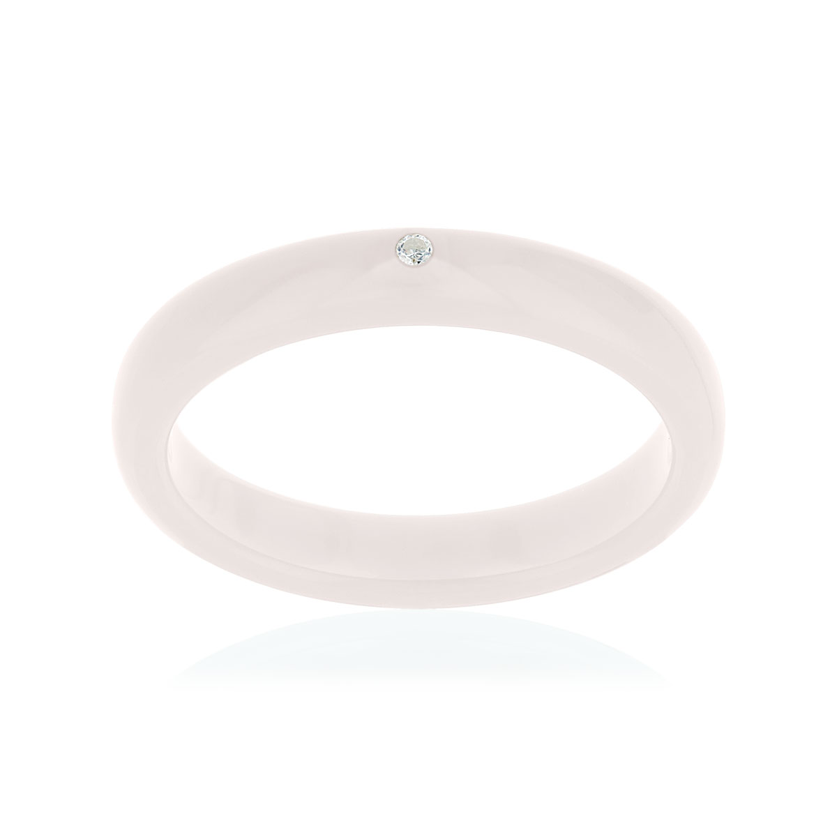 Bague résine rose pâle zirconia