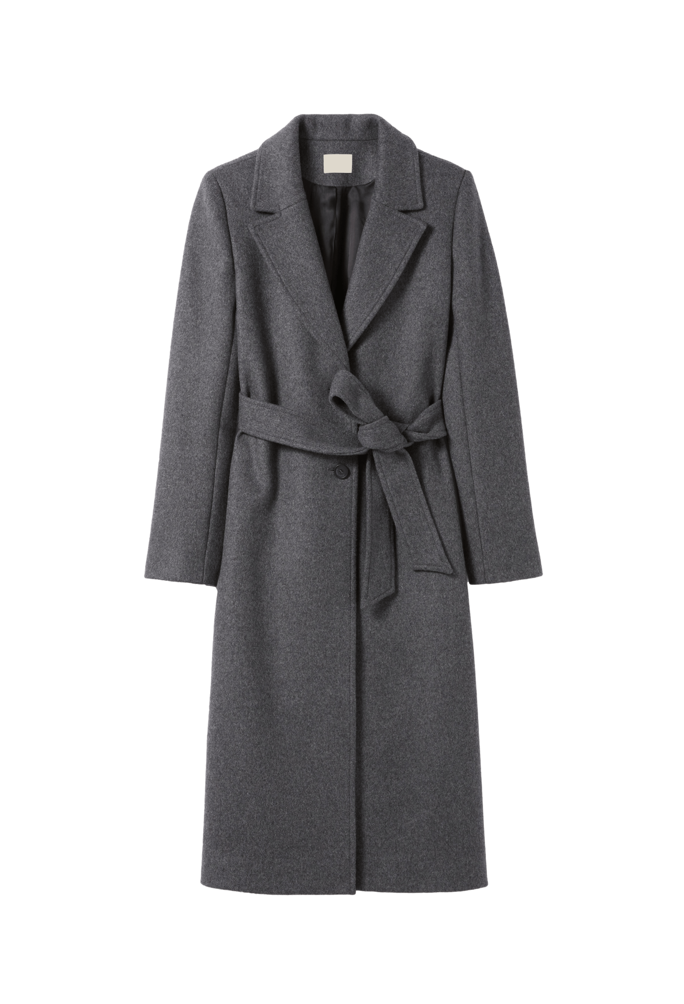 Manteau droit en laine mélangée | Gris