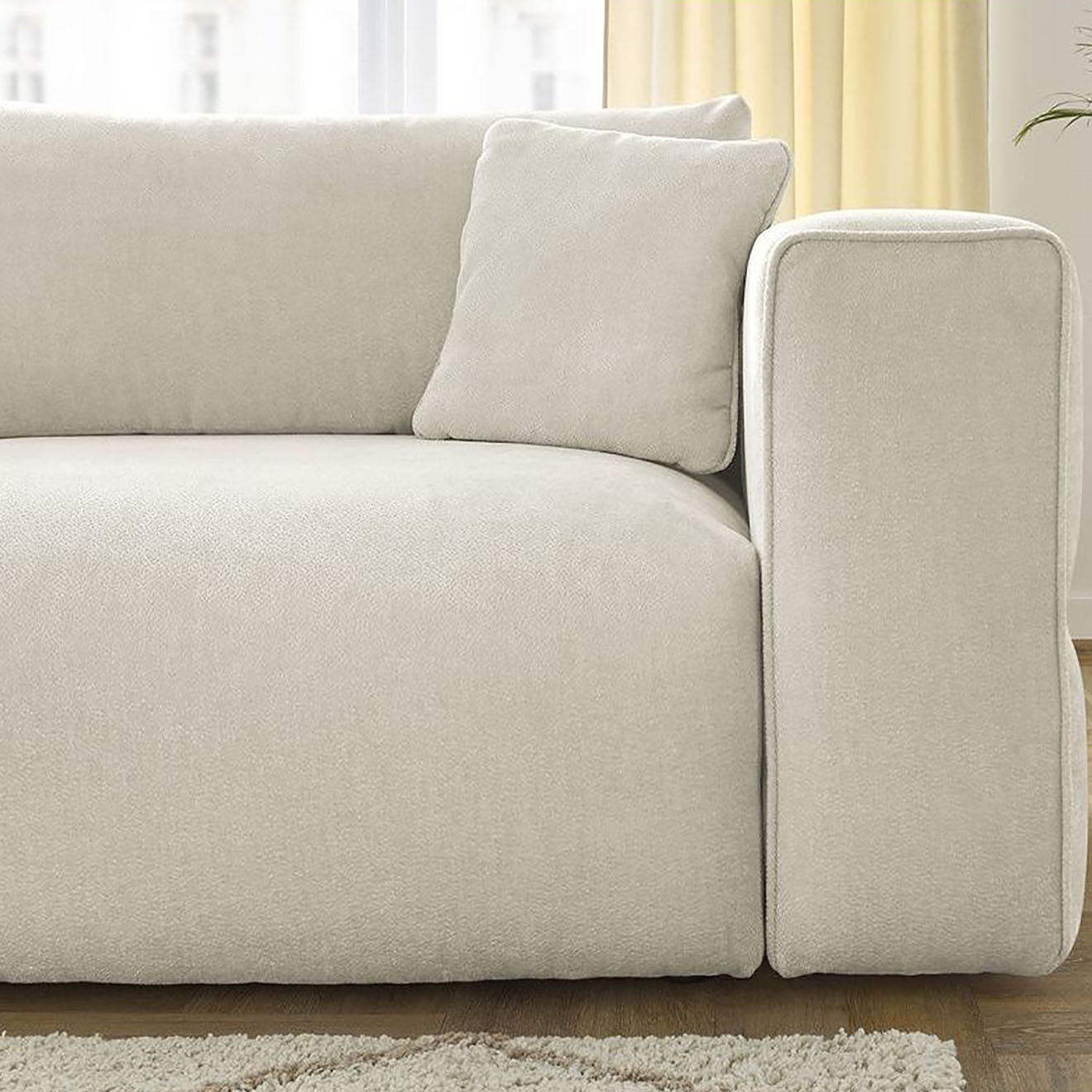 Bobochic Canapé convertible coffre ezechiel beige - 265x109x82 cm