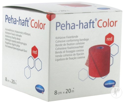 Hartmann Peha-Haft Color Sans Latex Rouge 8cm x 20m Pièce 1 (9324611)