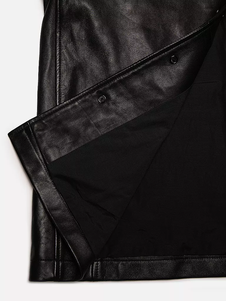 NUDIE JEANS Lederjacke schwarz