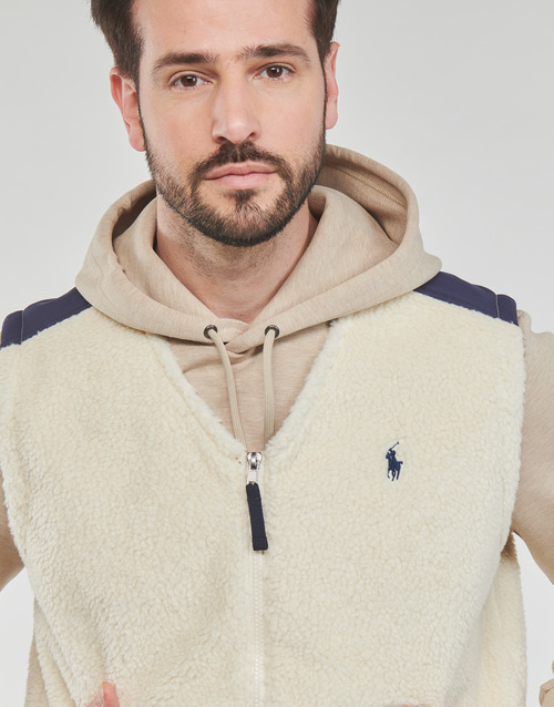 Polo Ralph Lauren - POLAIRE SHERPA ZIPPEE SANS MANCHE Marino / Crema