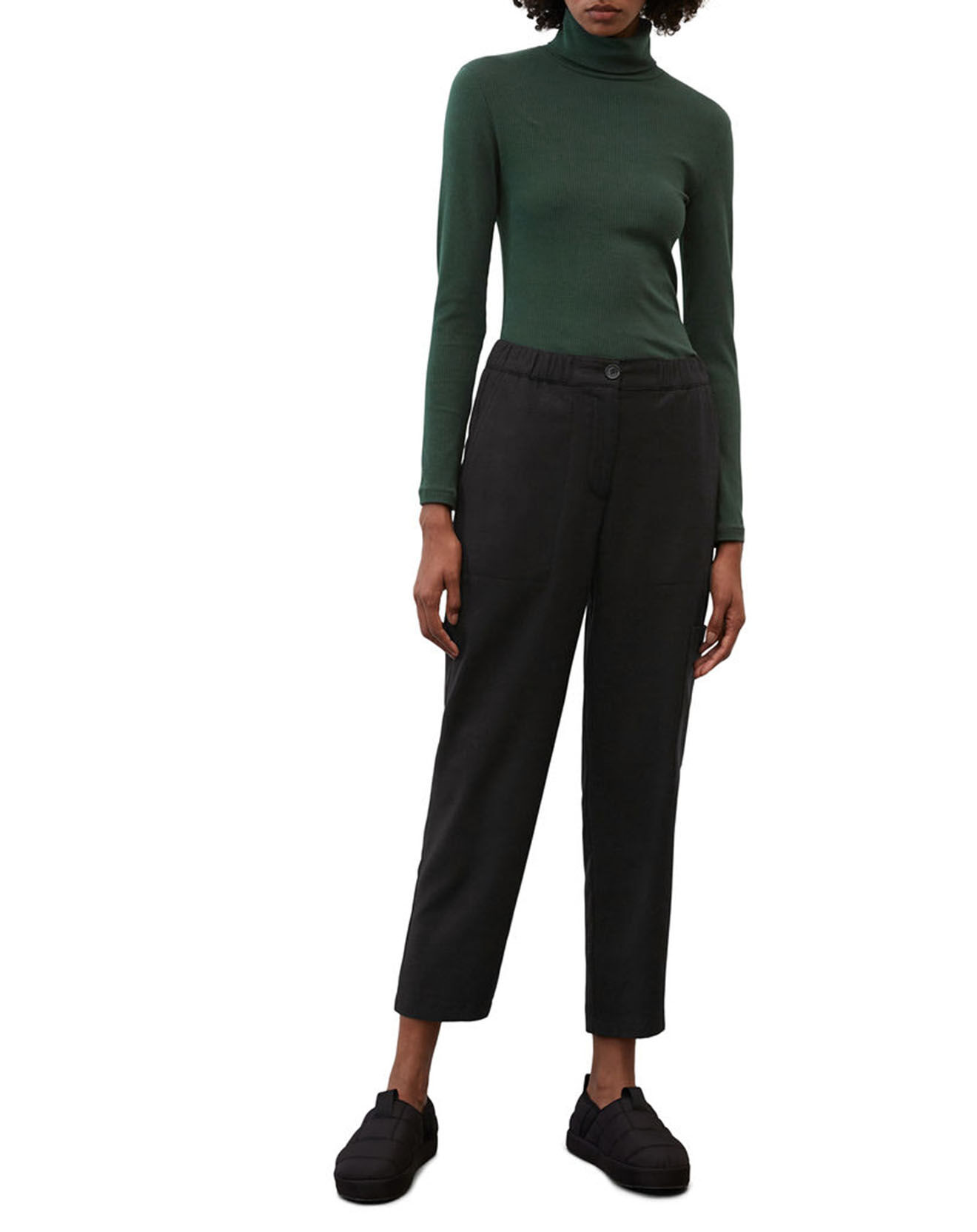 Marc O'Polo Pantalon cargo en Laine mélangée noir