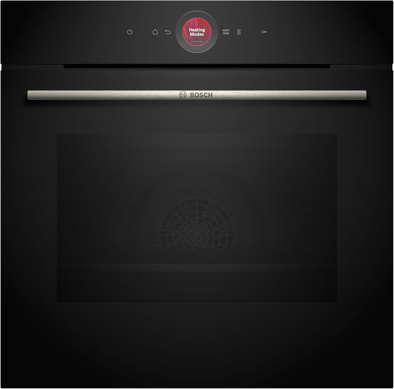 Bosch HBG7221B2, Serie 8 Smarter Einbau-Backofen, 60 x 60 cm, Made in Germany, Hydrolyse Reinigung, Air Fry, Bosch Assist Automatikprogramme, 3D Heißluft, Farbiger Touchscreen mit Bedienring, Schwarz