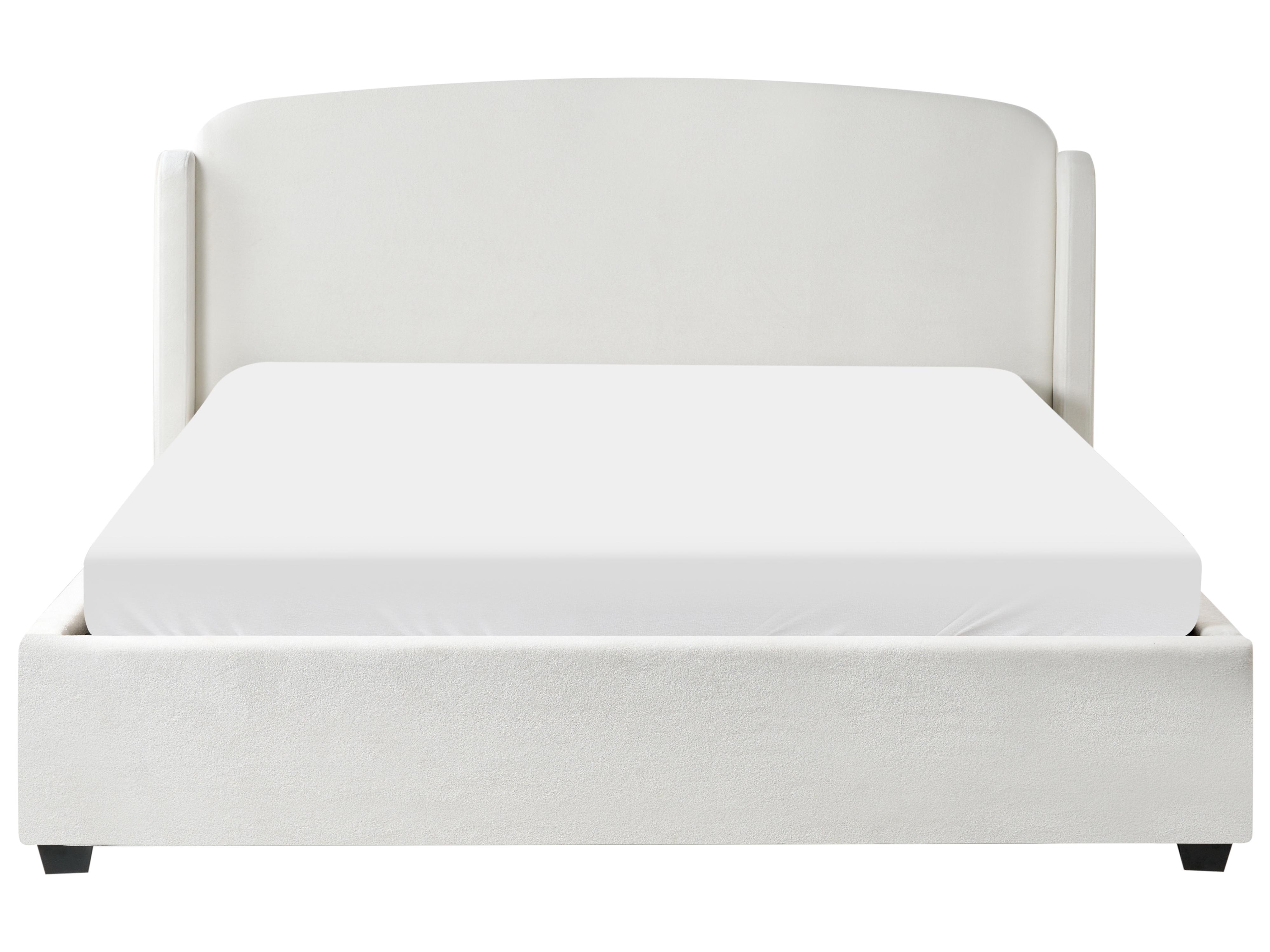 Bed met opbergruimte Stof BERNAY 180 x 200 cm Gebroken wit