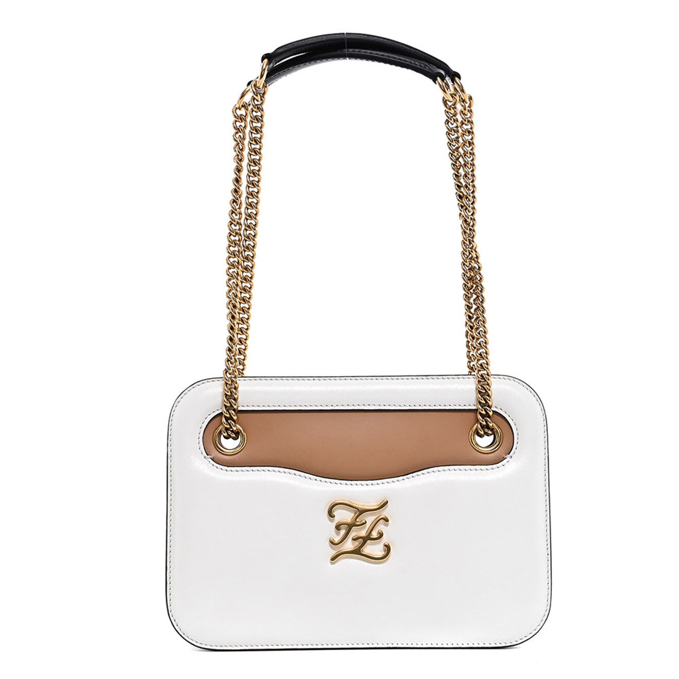 Fendi Sac bandoulière Kaligraphy en Cuir blanc - Neuf sans étiquette - L.25 cm