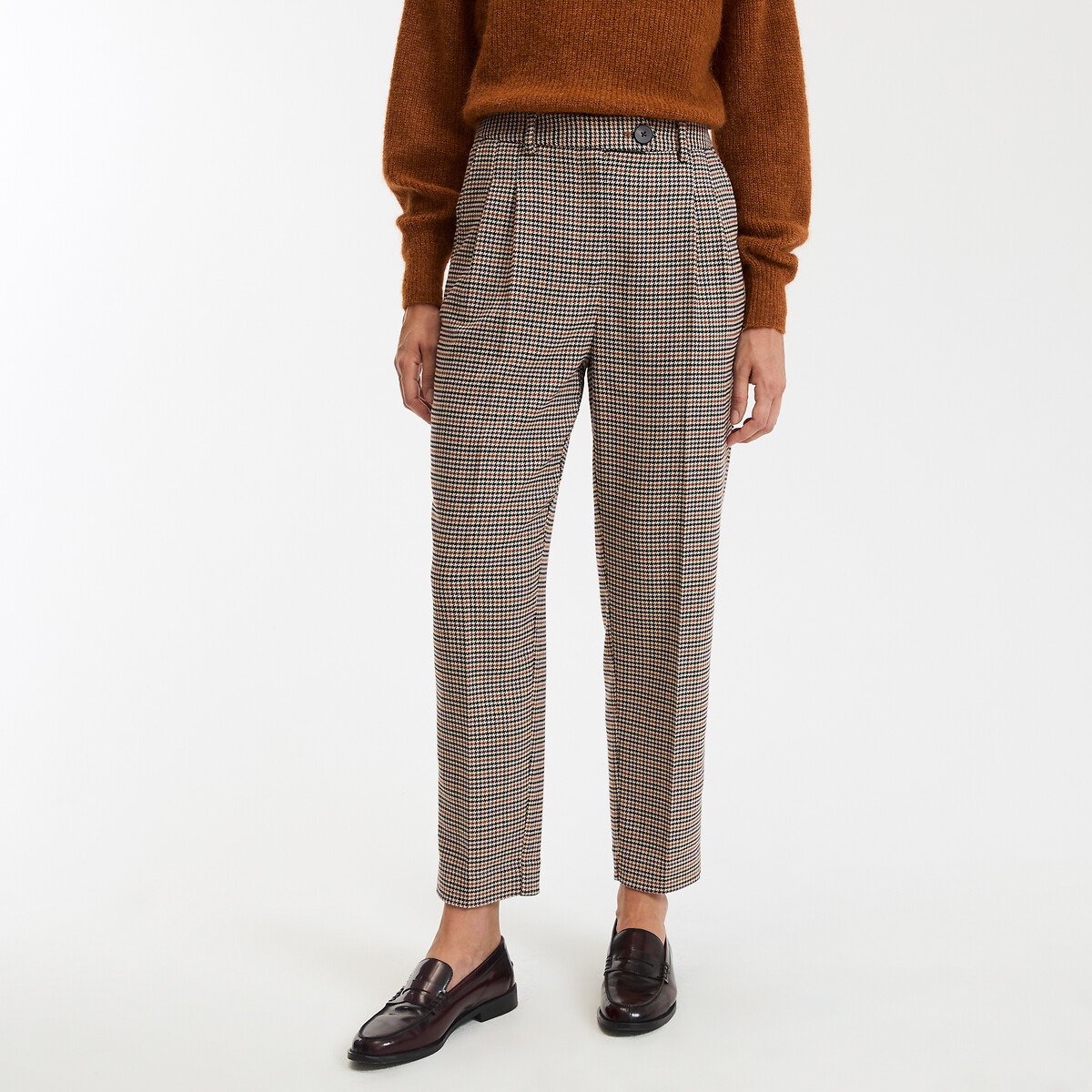 COLEÇÕES LA REDOUTE<br>Calças justas com estampa xadrez