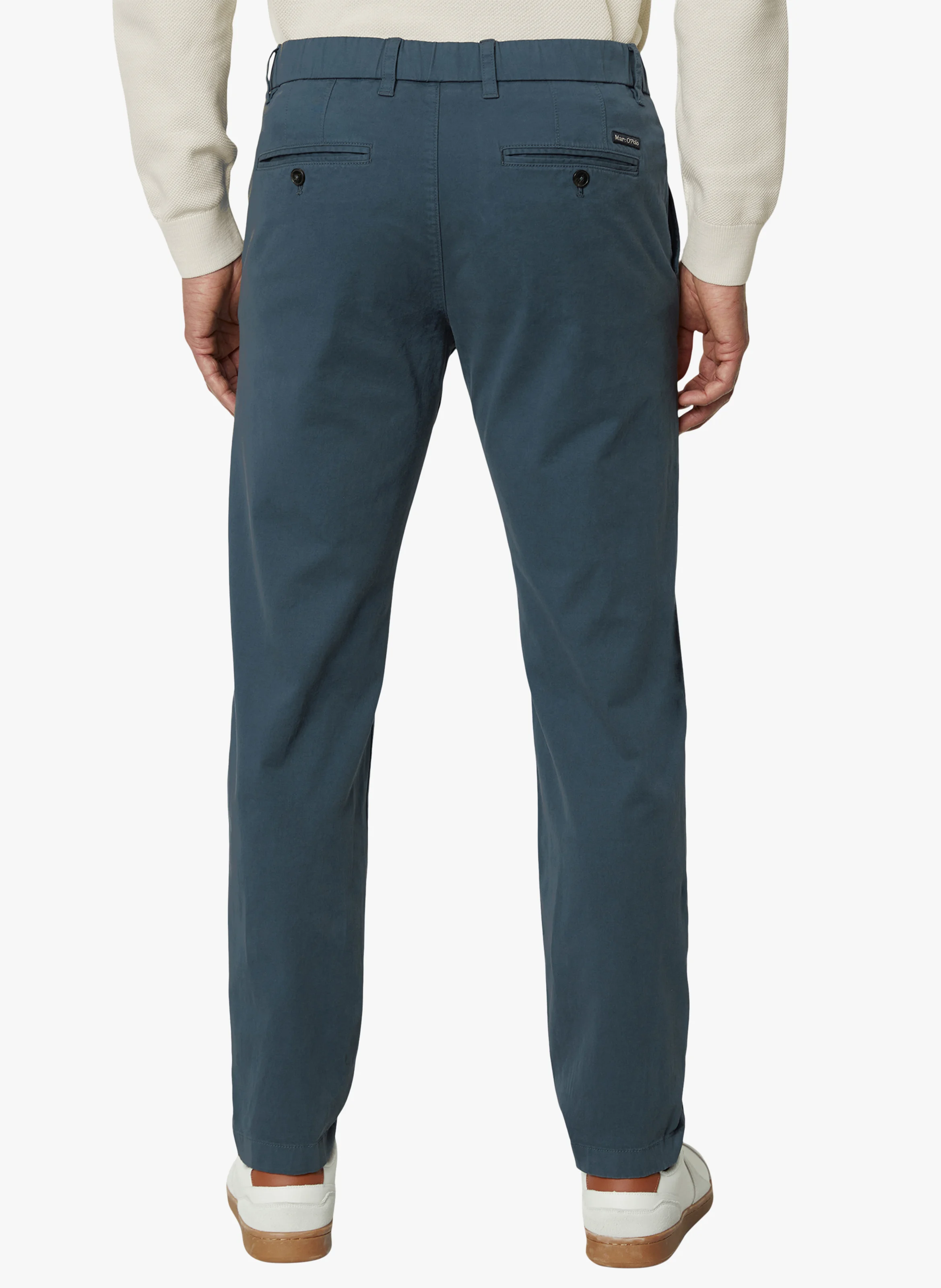 OSBY - Pantalon droit en coton biologique mélangé | Bleu