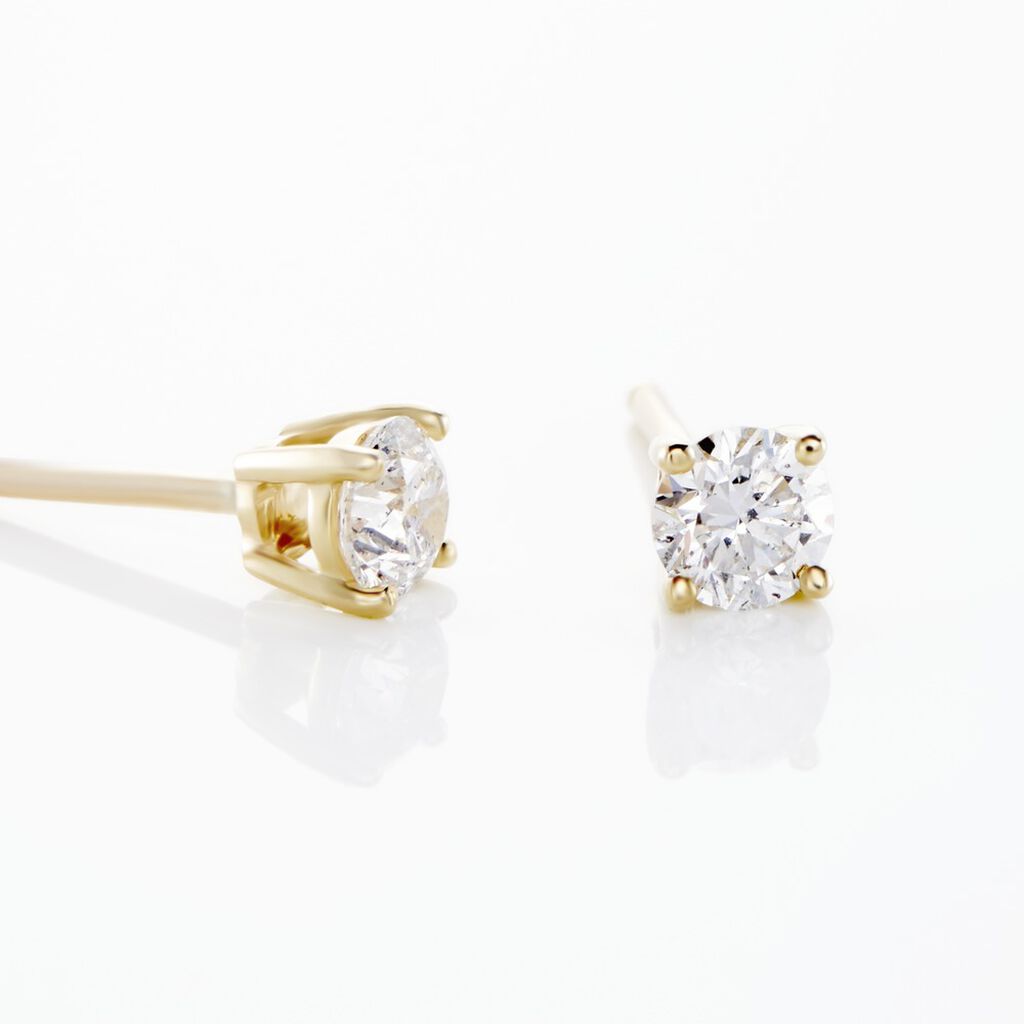 Boucles D'oreilles Puces Aphrodite Or Jaune Diamant