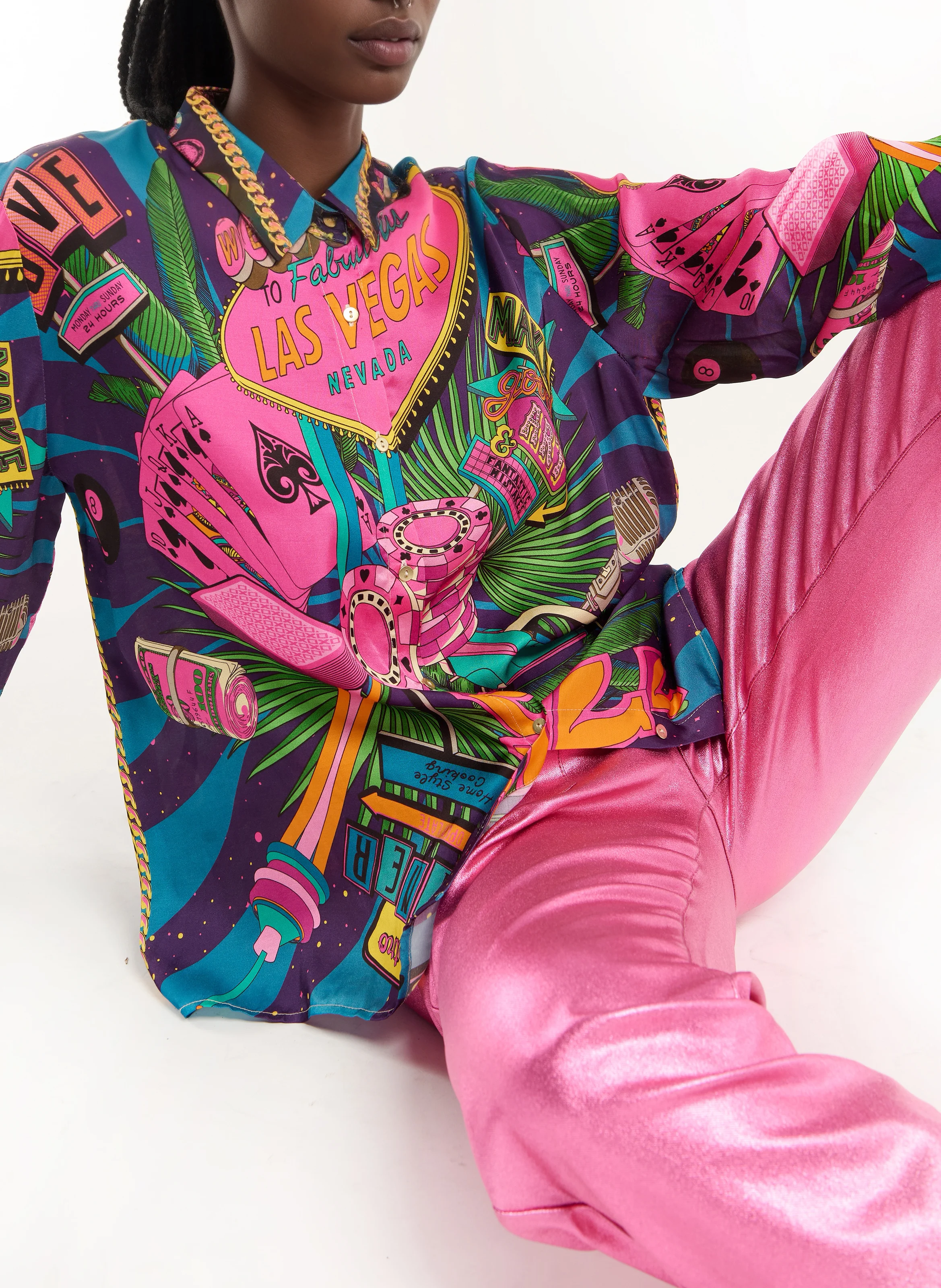 BONAVENTURE VEGAS - Chemise oversize imprimée | Rose