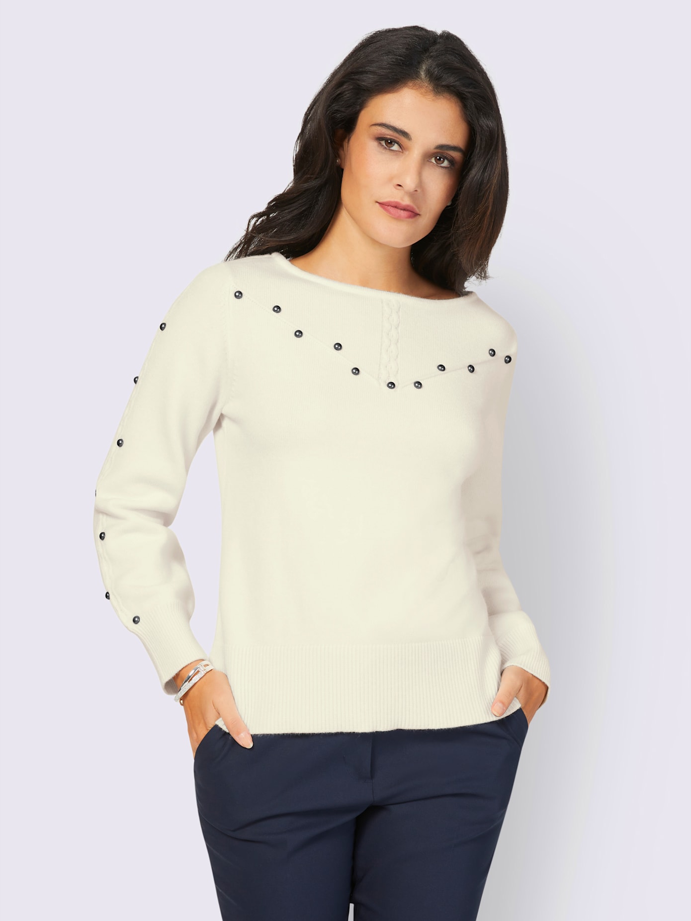 Pull encolure en u féminine