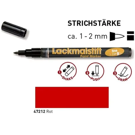 KREUL Lackmalstift fine Rot 1-2 mm