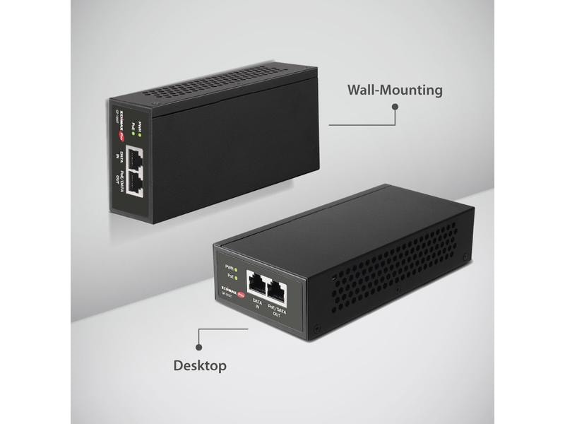 Edimax Pro PoE   Injector GP-103IT 90 Watt Edimax Pro GP-103IT: PoE   Injector, 1Gbps, IEEE 802.3bt/at/af (90Watt)