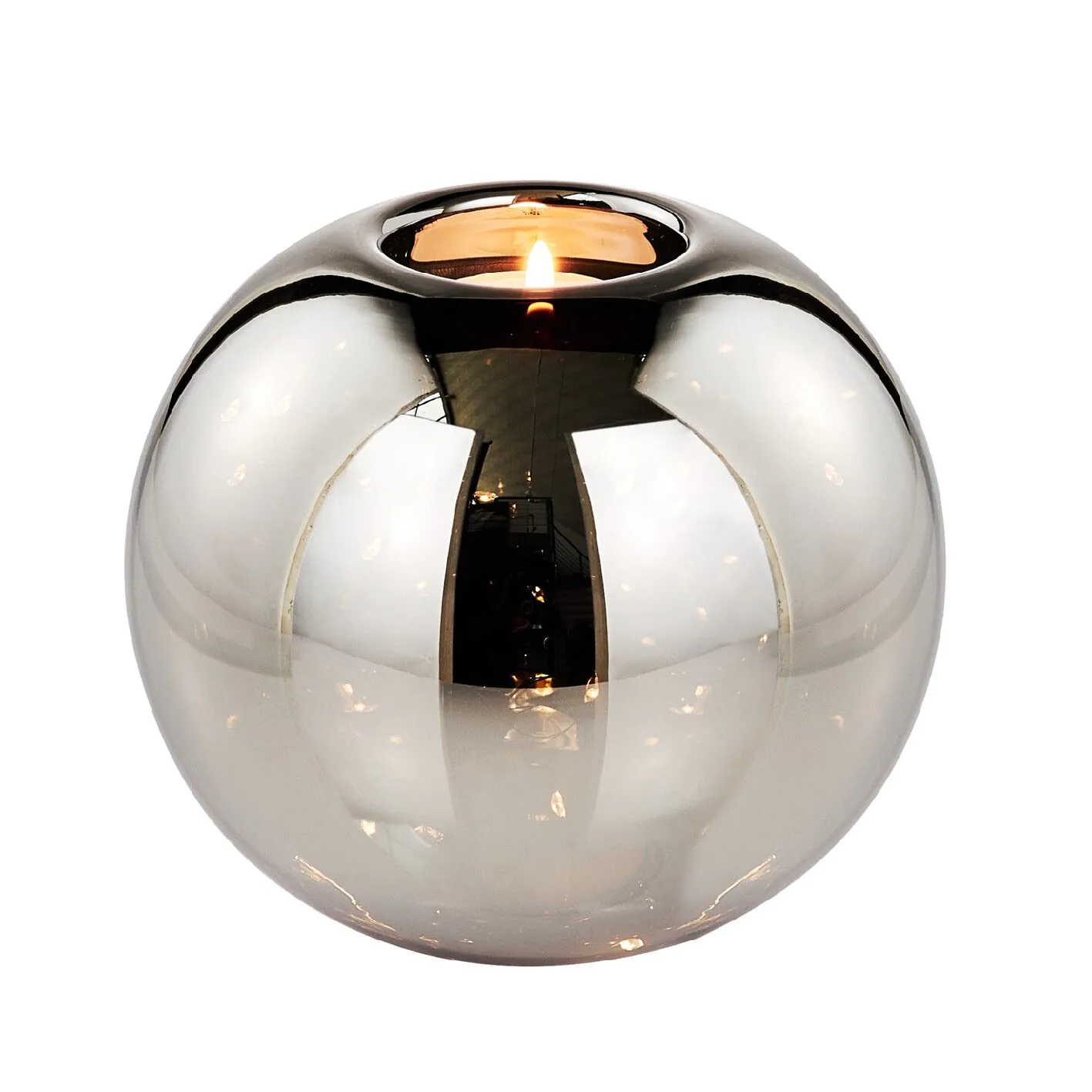 LED-Kugel mit Teelichthalter, 13 cm