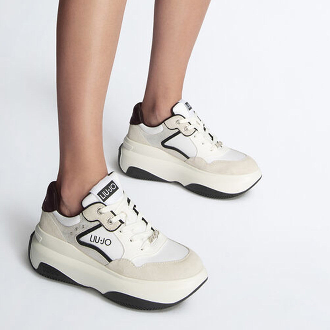 Liu-Jo Sneakers Jane blanc/noir/argenté