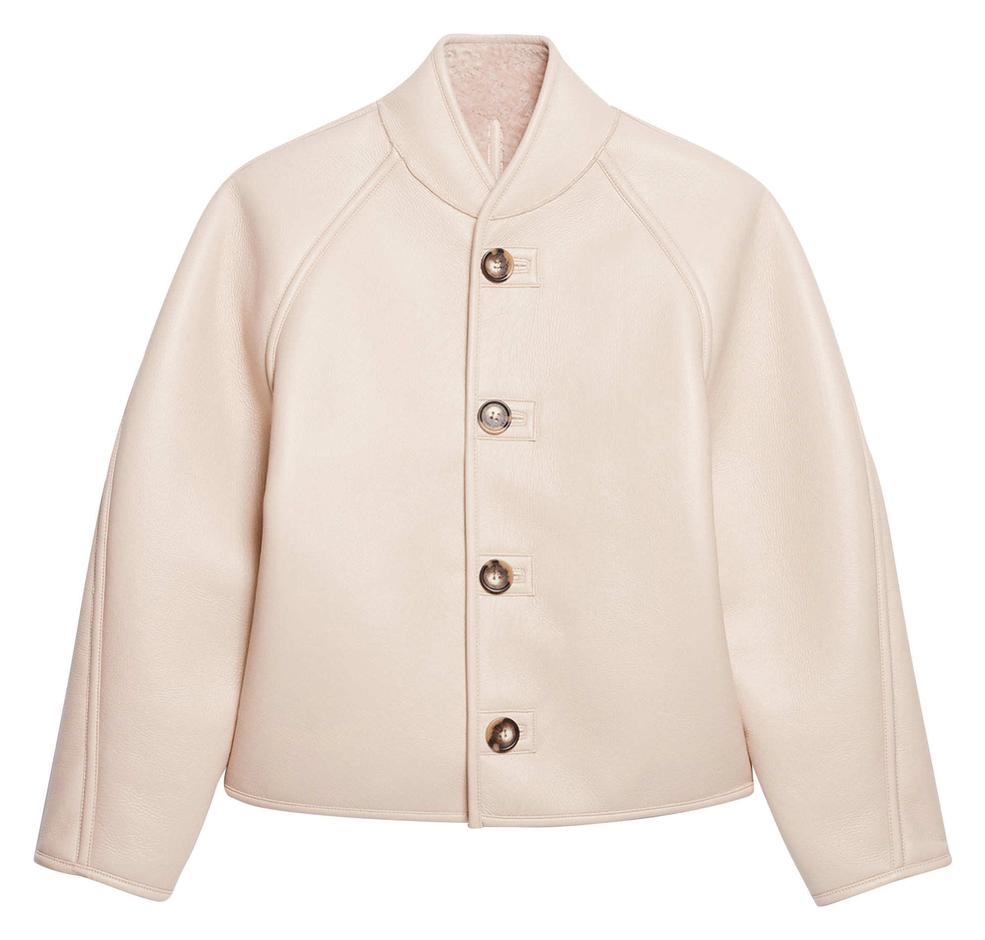 DINO - Manteau court à col montant | Beige