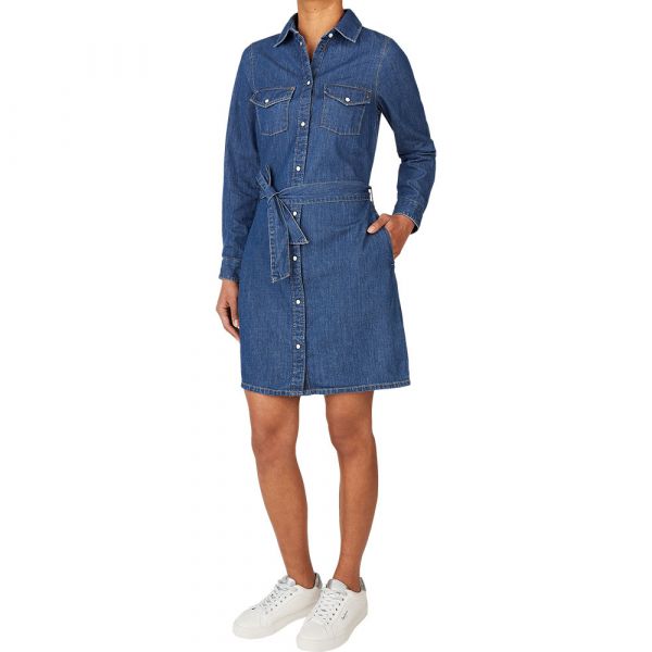 Pepe Jeans Vestido Curto De Manga Comprida Regular Denim XS