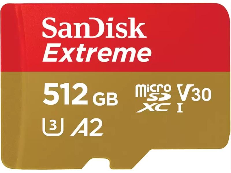 SanDisk microSDXC-Karte Extreme 512 GB Professionelle microSDXC-Speicherkarte mit 512 GB Kapazität